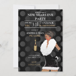 Afrikaans-Amerikaans meisje uit de New Jaren Eve M Kaart