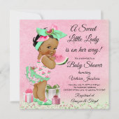 Afrikaans Amerikaans Meisje Watermelon Baby shower Kaart (Voorkant)