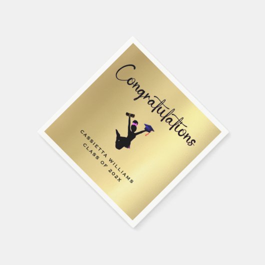 Afrikaans Amerikaans Modern Goud Afstuderen Servet (Hoek)