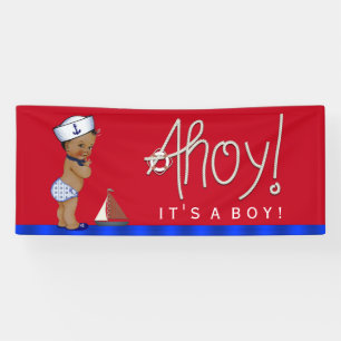 afrikaans-amerikaans nautisch Baby shower Spandoek