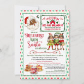 Afrikaans Amerikaans  ontbijt met de kerstman Kaart (Voorkant)