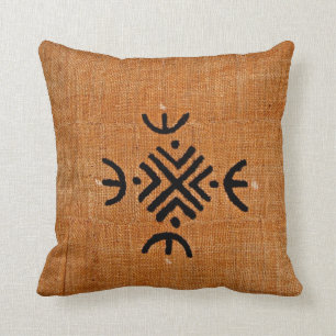 Afrikaans-Amerikaans patroon van bruine modder Kussen