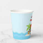 Afrikaans Amerikaans Piratenmeisje in Rode Partij Papieren Bekers (Rechts)