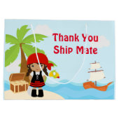 Afrikaans Amerikaans Piratenmeisje in Rode Verjaar Groot Cadeauzakje (Achterkant)