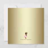 Afrikaans Amerikaans Prinses Roze Tutu Baby shower Kaart (Achterkant)