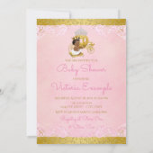 Afrikaans Amerikaans Roze Goud Prinses Baby shower Kaart (Achterkant)