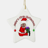 Afrikaans Amerikaans Santa Baby 1e Kerstornament Keramisch Ornament (Rechts)