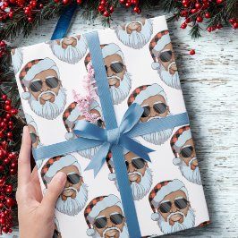 Afrikaans Amerikaans Santa Face Kerstcadeau Cadeaupapier