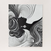 Afrikaans Amerikaans Silhouet Beauty Enchanted Legpuzzel (Verticaal)