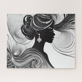 Afrikaans Amerikaans Silhouet Beauty Enchanted Legpuzzel