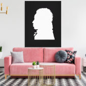 Afrikaans Amerikaans silhouet links gezicht Canvas Afdruk (Insitu (Woonkamer))
