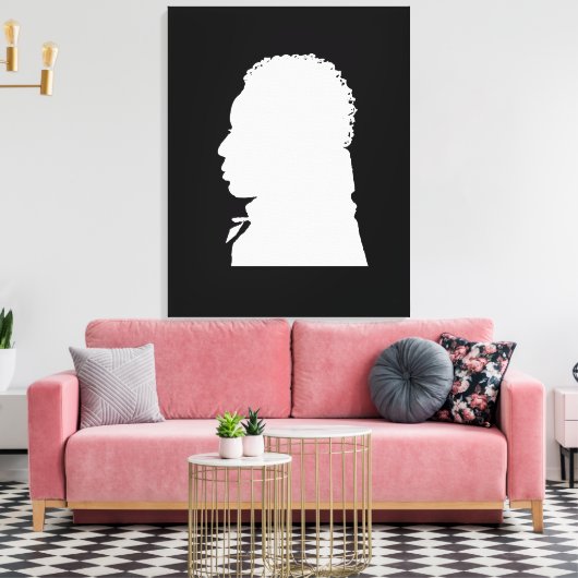 Afrikaans Amerikaans silhouet links gezicht Canvas Afdruk (Insitu (Woonkamer))