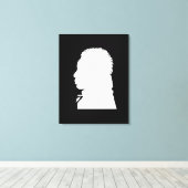 Afrikaans Amerikaans silhouet links gezicht Canvas Afdruk (Insitu (Houten vloer))