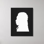 Afrikaans Amerikaans silhouet links gezicht Canvas Afdruk (Voorkant)
