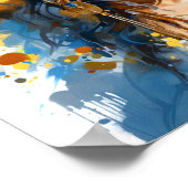 Afrikaans Amerikaans Vrouw Blauw en Geel Schildere Poster (Hoek)