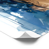 Afrikaans Amerikaans Vrouw Blauw en Geel Schildere Poster (Hoek)