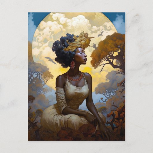 Afrikaans-Amerikaans vrouwlandschap Briefkaart (Voorkant)