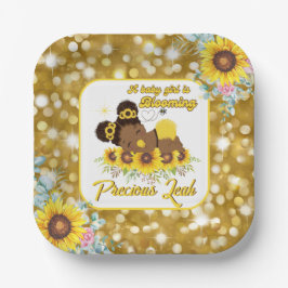 Afrikaans Amerikaans Zonnebloem Baby shower Het Ee Papieren Bordje
