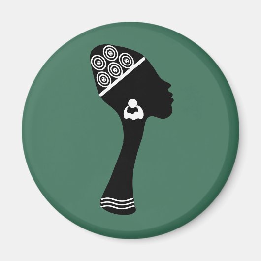 afrikaans - amerikaanse abstracte vrouw portret magneet (Voorkant)