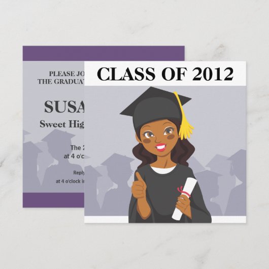 Afrikaans-Amerikaanse Afstuderen Kaart (Voorkant / Achterkant)