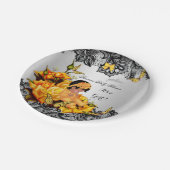 Afrikaans-Amerikaanse Baby shower, Girl Butterfly  Papieren Bordje (Gekanteld)