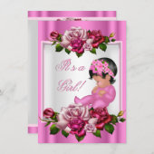 Afrikaans-Amerikaanse Baby shower, roze rozen Kaart (Voorkant / Achterkant)