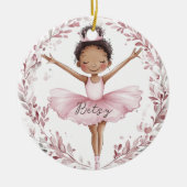 Afrikaans-Amerikaanse Ballerina Keramisch Ornament (Voorkant)