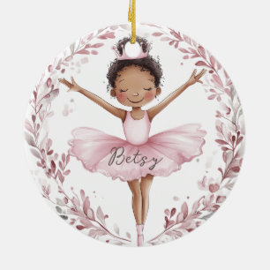 Afrikaans-Amerikaanse Ballerina Keramisch Ornament