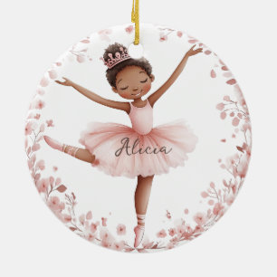 Afrikaans-Amerikaanse Ballerina Keramisch Ornament