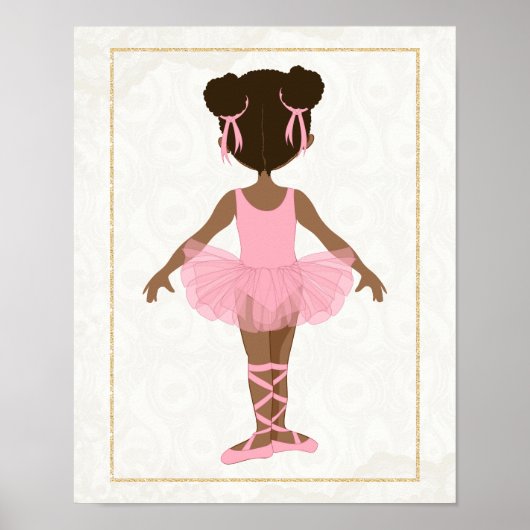 Afrikaans-Amerikaanse Ballerina Poster (Voorkant)