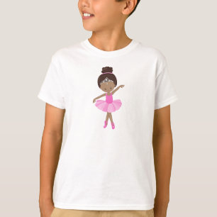 Afrikaans-Amerikaanse Ballerina, roze Tutu, ballet T-shirt