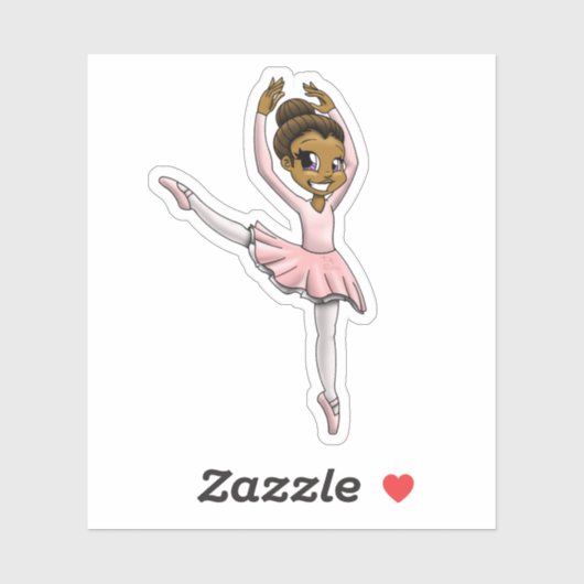 Afrikaans-Amerikaanse Ballerina Sticker (Vel)