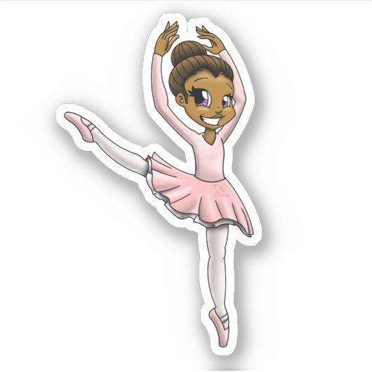 Afrikaans-Amerikaanse Ballerina Sticker (Voorkant)