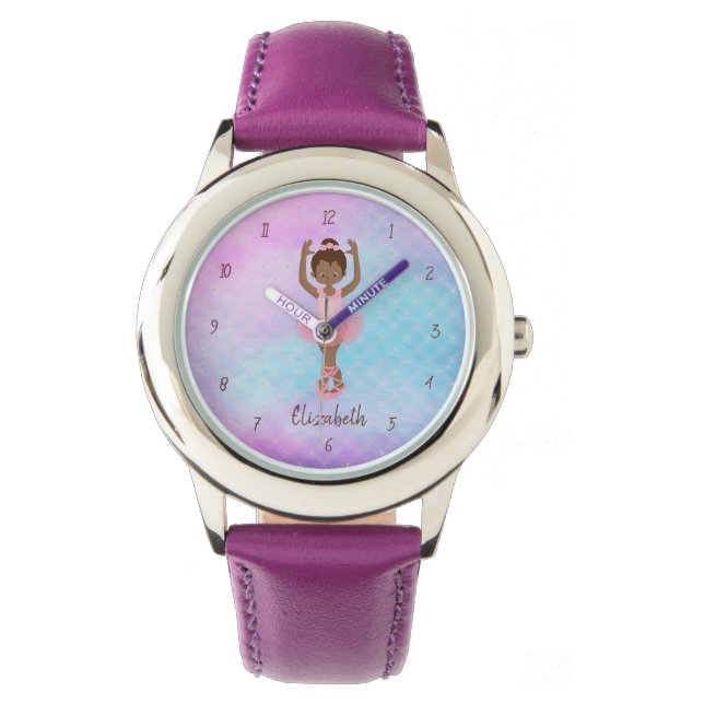 -Afrikaans-Amerikaanse Ballerina Wrist Watch Horloge (Voorkant)