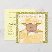 AFRIKAANS AMERIKAANSE BLOEDINVITATIEYEL VOOR BABY  KAART (Voorkant / Achterkant)