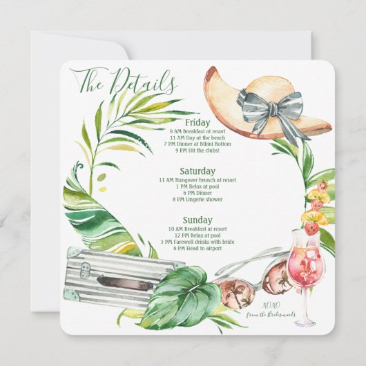 Afrikaans-Amerikaanse bride Bachelorette Weekend Kaart (Achterkant)