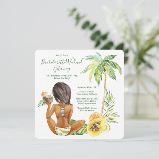 Afrikaans-Amerikaanse bruid vrijgezellenfeest stra Kaart (Staand voorkant)