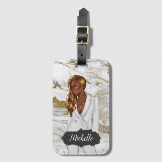 Afrikaans-Amerikaanse CEO Woman Bagagelabel (Voorkant (verticaal))