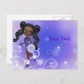-Afrikaans-Amerikaanse Cheerleader-Briefkaart Briefkaart (Voorkant / Achterkant)
