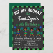 Afrikaans-Amerikaanse Cheerleader Turnuitnodiging Kaart (Voorkant / Achterkant)