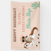 Afrikaans-Amerikaanse cowgirl op Westerne paardenm Spandoek (Verticaal)