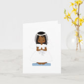 Afrikaans-Amerikaanse Eerste Heilige Communie voor Kaart (Gele Bloem)