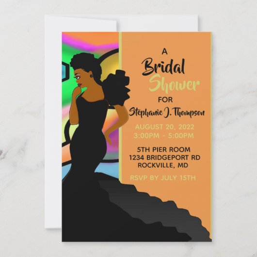 Afrikaans-Amerikaanse elegant Vrijgezellenfeest Kaart (Voorkant)