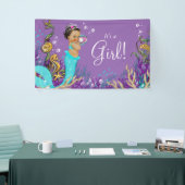 Afrikaans-Amerikaanse etnische zeemeerminnend Baby Spandoek (Beurs)