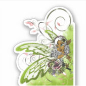 Afrikaans-Amerikaanse feier en Floral Sticker (Voorkant)