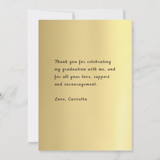 Afrikaans-Amerikaanse goudAfstuderen Bedankkaart (Achterkant)