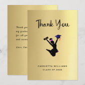 Afrikaans-Amerikaanse goudAfstuderen Bedankkaart (Voorkant / Achterkant)