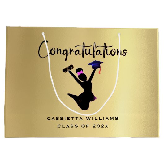 Afrikaans-Amerikaanse goudAfstuderen Groot Cadeauzakje (Achterkant)