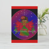 Afrikaans-Amerikaanse kerstengel Baby Girl die bid Kaart (Staand voorkant)