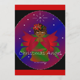 Afrikaans-Amerikaanse kerstengel Baby Girl die bid Kaart